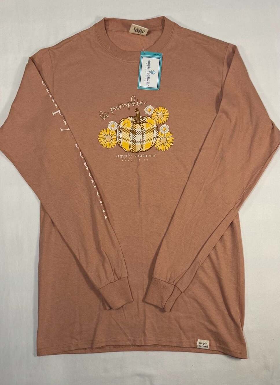 Simply Southern fall Pumpkin Patch Truck Size Small Long Sleeve - Picture 2 of 5